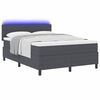vidaXL Boxspringbett Dunkelgrau und Wei&szlig; 203 x 160 x 88 cm Cordstoff