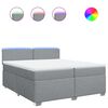 vidaXL Boxspringbett mit Matratze Hellgrau 200x200 cm Stoff