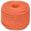 vidaXL Arbeitsseil Orange 20 mm 25 m Polypropylen
