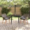vidaXL Garten Essgruppe mit Kissen 3 pcs Grau Poly-Rattan