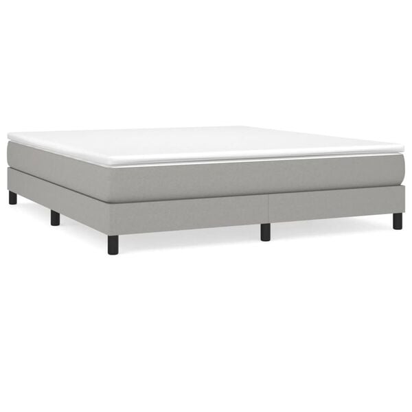 vidaXL Boxspringbett mit Matratze Hellgrau 180x200 cm Stoff