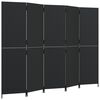 vidaXL Paravent 5-tlg. Schwarz Poly Rattan