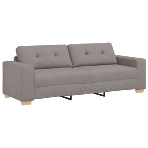 vidaXL 3-Sitzer-Sofa Taupe 220 cm Stoff