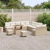 vidaXL Garten-Sofa-Set mit Kissen 13 pcs Beige Poly Rattan