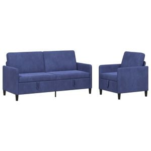vidaXL Sofa Set mit Stauraum 2 stk. Polizeiblau Polyester