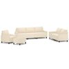 vidaXL 4-tlg. Sofagarnitur mit Kissen Creme Samt