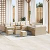 vidaXL Garten-Sofa-Set mit Kissen mit Speicher 13 pcs Beige und Creme