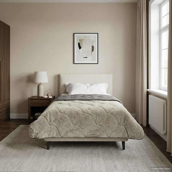 vidaXL Ganzjahresbettdecke Gepolstert Hellgrau 155 x 200 cm