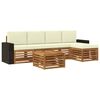 vidaXL Outdoor-Sofagarnitur mit Kissen 6 pcs Natur und Creme
