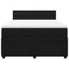 vidaXL Boxspringbett mit Matratze Schwarz 160x200 cm Samt