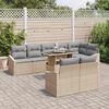vidaXL Garten-Sofa-Set mit Kissen 9 pcs Beige und Hellgrau