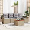 vidaXL Garten-Sofa-Set 6 pcs Beige und Hellgrau