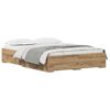 vidaXL Bettrahmen Artisan-Eiche 135 x 190 cm Holzwerkstoff