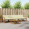 vidaXL Outdoor-Sofagarnitur mit Kissen 5 pcs Natur und Creme