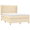 vidaXL Boxspringbett mit Matratze Creme 140x190 cm Stoff