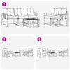 vidaXL Outdoor-Sofagarnitur mit Kissen 6 pcs Nat&uuml;rlich und Hellgrau