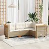 vidaXL 4-tlg. Garten-Sofagarnitur mit Kissen Beige Poly Rattan