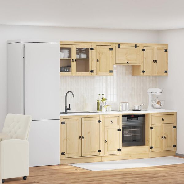 vidaXL Schrank mit Regal SKI 8 pcs Honigbraun Massives Kiefernholz