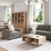 vidaXL Sofa 3 pcs Dunkelgrau Leinenmischgewebe