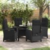vidaXL Garten Essgruppe mit Kissen 5 pcs Schwarz Poly-Rattan