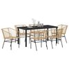 vidaXL Garten Essgruppe 7 pcs Braun Poly-Rattan