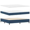 vidaXL Boxspringbett mit Matratze mit Kopfteil Blau 200 x 200 cm Stoff