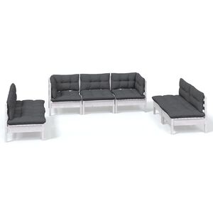 vidaXL 7-tlg. Garten-Lounge-Set mit Kissen Kiefer Massivholz