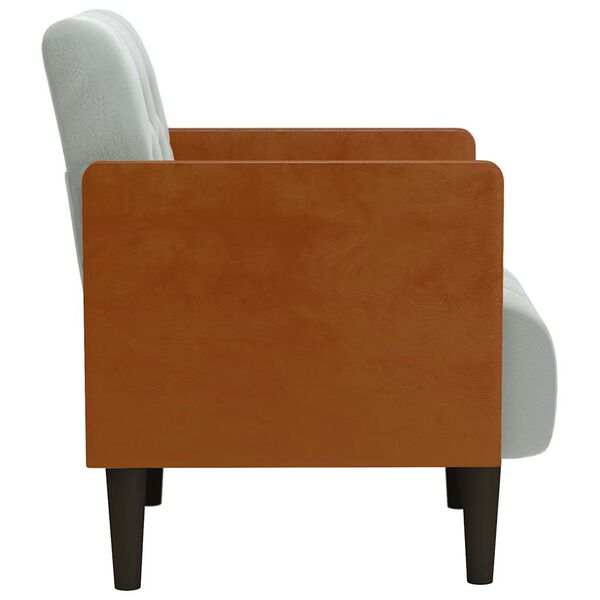 vidaXL Sessel mit Armlehnen Hellgrau 55 cm Samt