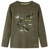 Kinder-Langarmshirt Dunkles Khaki Melange 128
