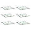 vidaXL Sitzkissen 6 Stk. Blattmuster 50x50x3 cm Stoff