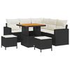 vidaXL Garten-Sofa-Set mit Kissen mit Speicher 8 pcs Schwarz und Creme