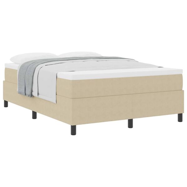 vidaXL Boxspringbett Hellgrau und Wei&szlig; 140 x 190 cm Cordstoff