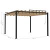 vidaXL Pergola mit Lamellendach 3x3 m Taupe Stoff und Aluminium