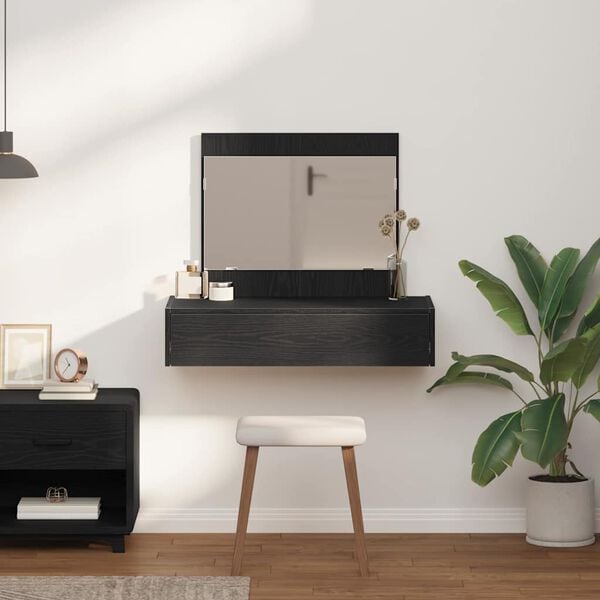 vidaXL Schminktisch mit Speicher Schwarz 83 x 40 x 70 cm Holzwerkstoff