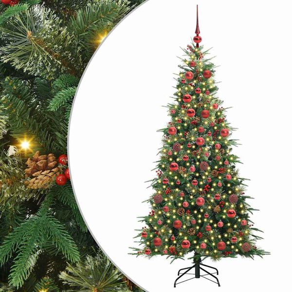 vidaXL K&uuml;nstlicher klappbarer Weihnachtsbaum Gr&uuml;n 180 cm PE und PVC