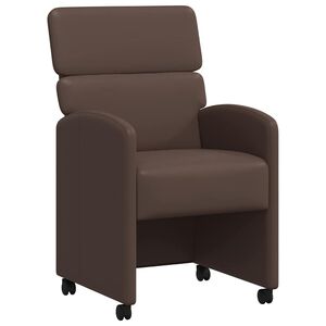 vidaXL Esszimmerst&uuml;hle mit Rollen 2 stk. Kunstleder Braun
