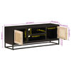 vidaXL TV-Schrank Schwarz 110x30x40 cm Massivholz Mango und Eisen