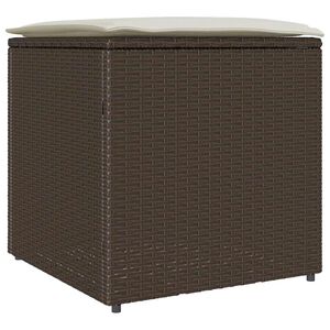 vidaXL Kissenbox mit Speicher Braun 50 x 50 x 50 cm Poly-Rattan