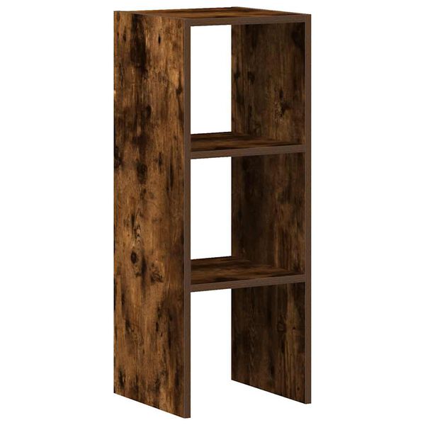 vidaXL Bücherregal Stapelbar Räuchereiche 30x30x80 cm Holzwerkstoff