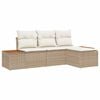 vidaXL Gartensofa-set 4 stk. Beige Poly-Rattan
