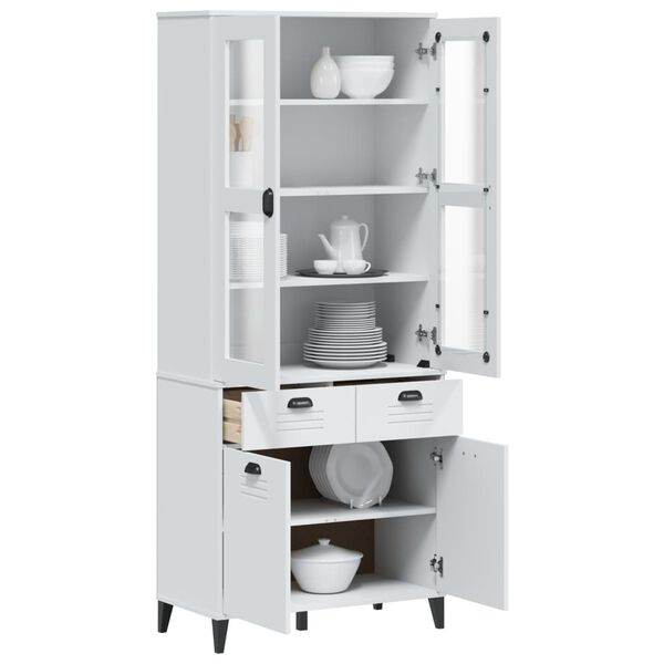 vidaXL Highboard VIKEN Weiß 80x40x190 cm Massivholz Kiefer