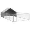 vidaXL Outdoor-Hundezwinger mit Auslauf 7x3x1,9 m Verzinkter Stahl