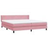 vidaXL Boxspringbett mit Matratze Rosa 180x220 cm Samt