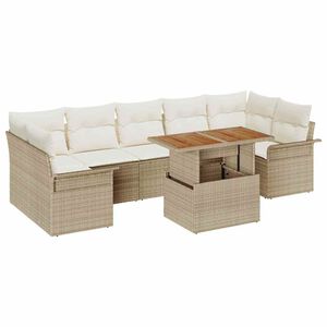 vidaXL Garten-Sofa-Set mit Kissen 8 pcs Beige und Creme