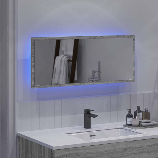 vidaXL Spiegel Graues Sonoma 90 x 8,5 x 37 cm Holzwerkstoff