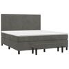 vidaXL Boxspringbett mit Matratze Dunkelgrau 160x200 cm Samt