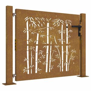 vidaXL Gartentor 100x100 cm Cortenstahl Bambus-Design