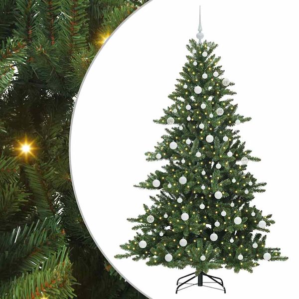 vidaXL K&uuml;nstlicher klappbarer Weihnachtsbaum Gr&uuml;n 180 cm PVC und Stahl