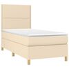 vidaXL Boxspringbett mit Matratze & LED Creme 90x190 cm Stoff