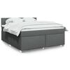 vidaXL Boxspringbett mit Matratze Dunkelgrau 180x200 cm Stoff